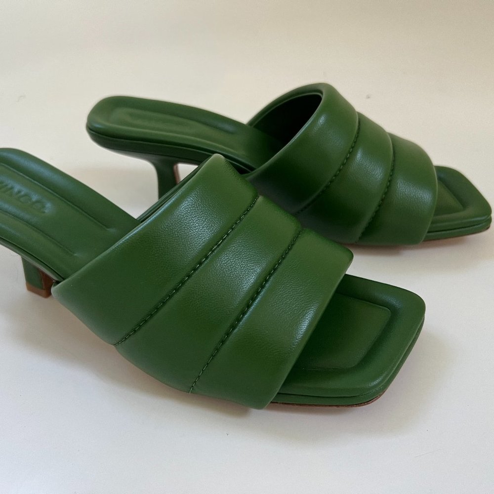 VINCE Ceil Leather Slide Heel Sandals Sz  6.5 - NWT